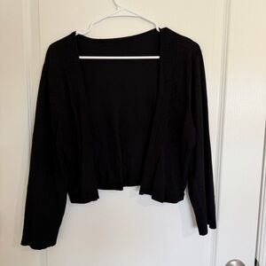 Women's Black Open-Front Sweater